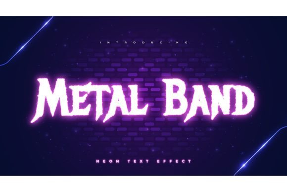 Download Metal Band Text Style with Neon Effect - Effect Collection