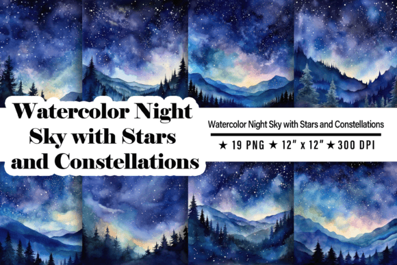 Download Watercolor Night Sky Background - Watercolor Collection