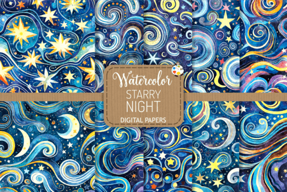Download Starry Night Watercolor Backgrounds - Watercolor Collection