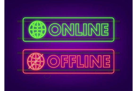 Download Online and Offline Neon Switch, Button. - Offline Collection