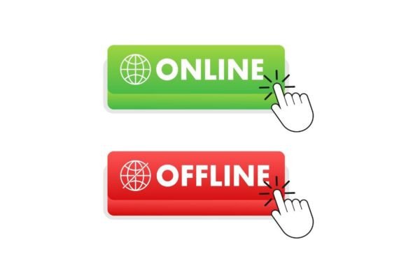Download Online and Offline Switch, Button. Live - Offline Collection