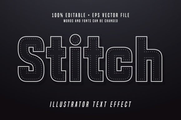 Download Stich 3D Illustrator Text Effect Font - Effect Collection