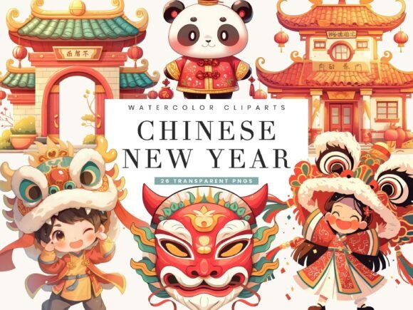 Download Cute Chinese New Year Clipart Bundle - Chinese Collection