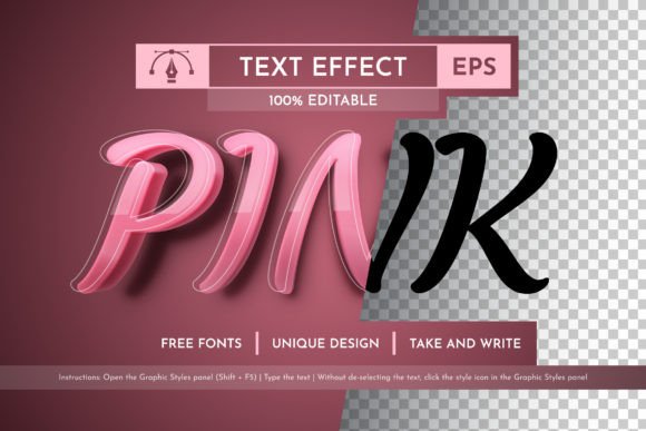 Download Pink Editable Text Effect, Graphic Style - Effect Collection